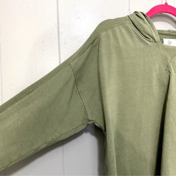 Aerie Offline Olive Green Jersey Knit Raw Hems Crop Hoodie Mini Skirt Set M - Picture 11 of 13